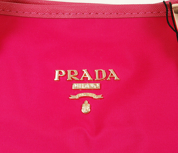 2014 Prada fabric shoulder bag BL1563 rose - Click Image to Close